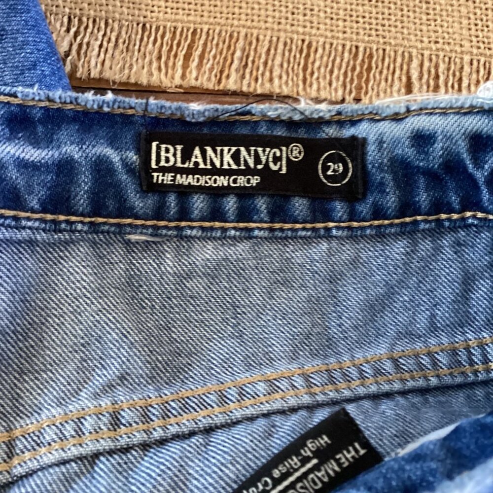 BLANKNYC Womens Jeans Size 29 High-Rise Madison Crop Distressed Denim - Picture 7 of 9